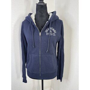 Abercrombie & Fitch‎ Womens Small Navy Sherpa-Lined Hoodie